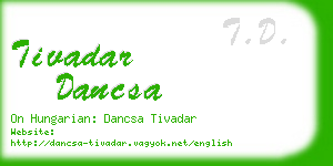 tivadar dancsa business card